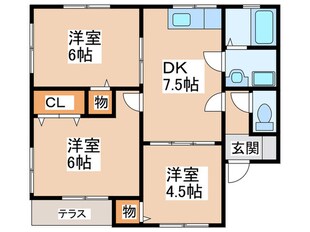 グリ－ンハイツＡの物件間取画像